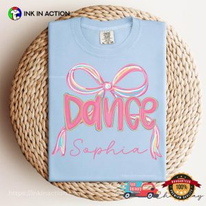 Personalized Girls Dancer Coquette Bow Comfort Colors Shirt 2 InkInAction.com