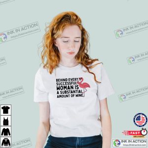 Pink Flamingo Drinking Wine Meme Shirt