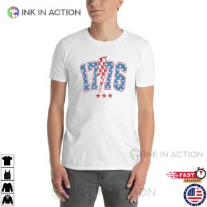 Retro 1776 Independence Day USA Flag Tee