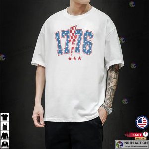 Retro 1776 Independence Day USA Flag Tee 3 InkInAction.com