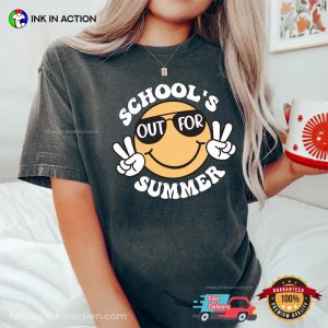 School’s Out For Summer Smile Face Funny Comfort Colors Shirt
