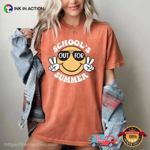 School’s Out For Summer Smile Face Funny Comfort Colors Shirt
