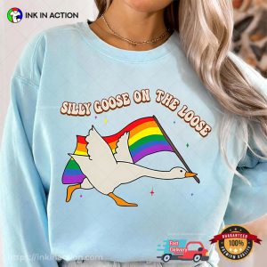 Silly Goose On The Loose rainbow flag Comfort Colors T shirt 3 InkInAction.com
