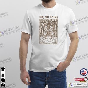 Slay And Be Gay Humor Gay Frog Knight Tee 3 InkInAction.com