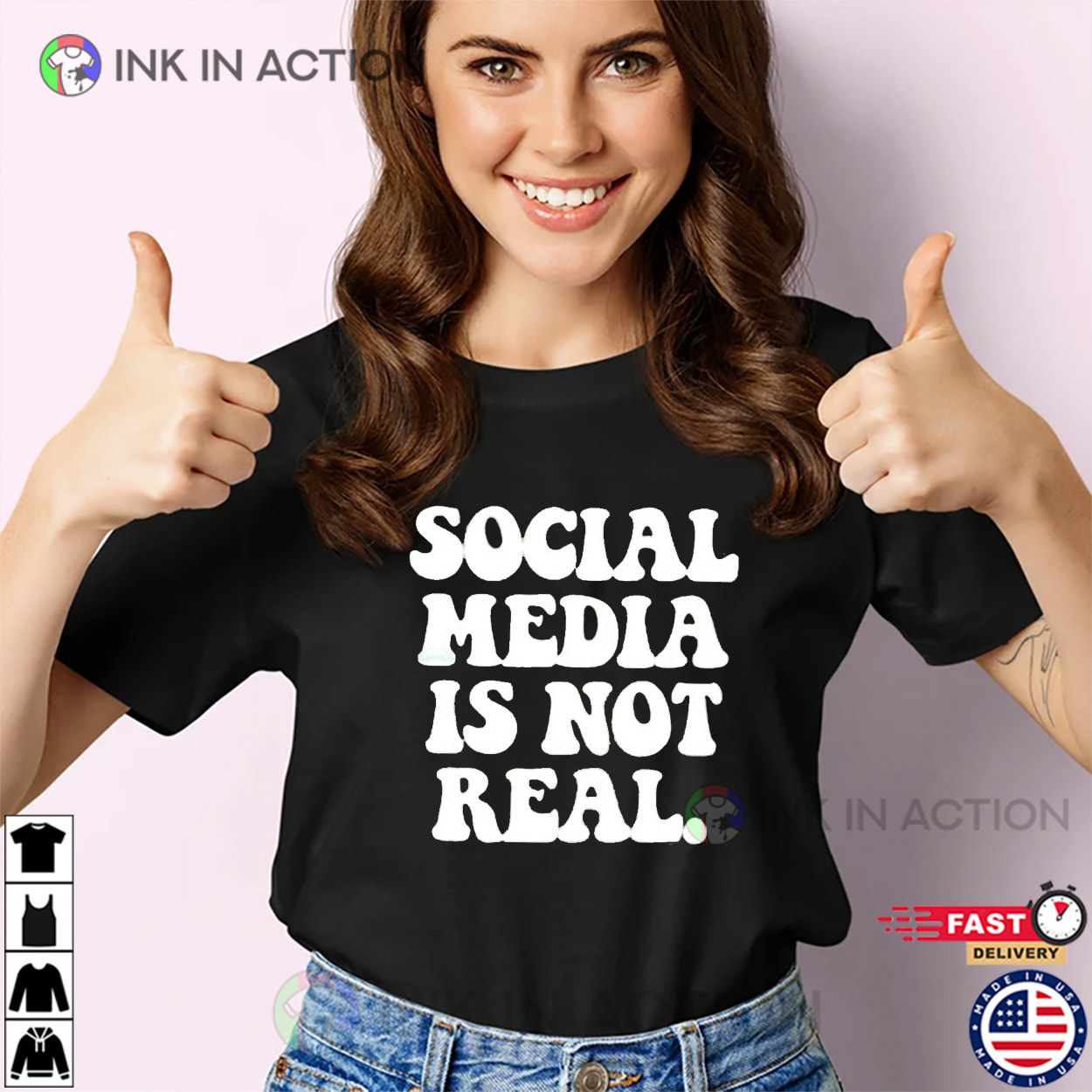 Social Media Is Not Real Fake Life T-shirt Social Media Is Not Real Fake Life T-shirt