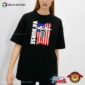 USA VA Nurse American flag T shirt 3 InkInAction.com