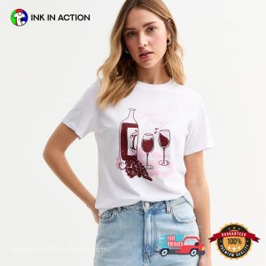 Vino Rouge Grape Wine, national wine day Tee InkInAction.com