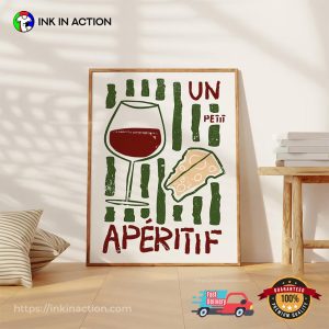 Wine and Cheese French Aperitif Poster 3 InkInAction.com