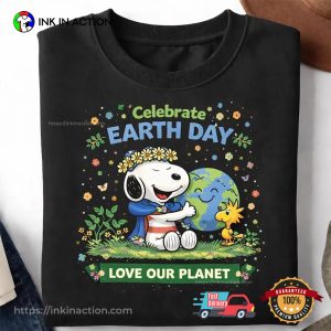 Woodstock And Snoopy Celebrate Earth Day Shirt 3 InkInAction.com