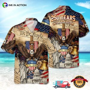 America 250 Years Faith and Freedom Patriotic Hawaiian Shirt 3 InkInAction.com