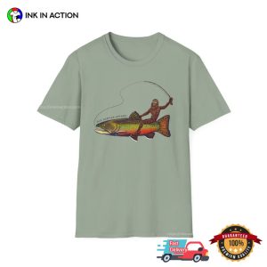 Bigfoot Brook Trout Fishing Comfort Colors Shirt 3 InkInAction.com