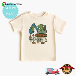 Birthday Boy Dinosaur Custom Construction Shirts