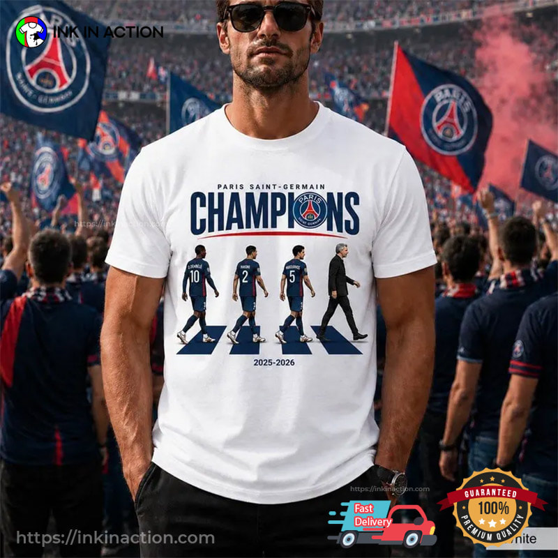 Champions League 2026 Winner PSG Abbey Road Crossing Shirt Champions League 2026 Winner PSG Abbey Road Crossing Shirt