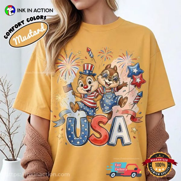 Chip N Dale Disney 4th Of July Celebration Comfort Colors Shirt 1 InkInAction.com 600x600