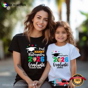 Custom Family Photo Kindergarten Graduate 2026 Shirt