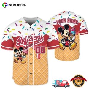 Custom Mickey Ice Cream Baseball Jersey