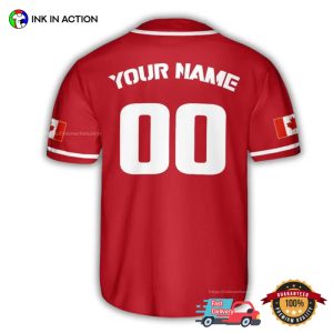 Custom Name canada day Red Baseball Jersey 1 InkInAction.com