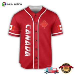 Custom Name canada day Red Baseball Jersey 2 InkInAction.com
