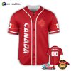 Custom Name Canada Day Red Baseball Jersey