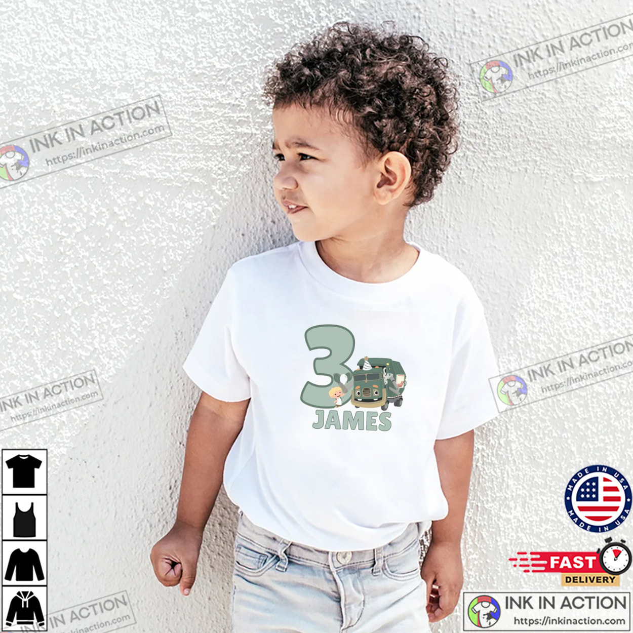 Custom Trash Truck Birthday Shirt Custom Trash Truck Birthday Shirt