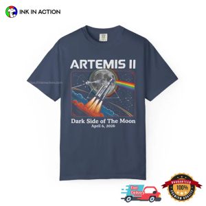 Dark Side of Moon Artemis II Mission 2026 Comfort Colors Shirt 2 InkInAction.com