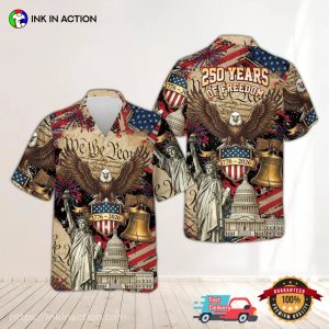 Eagle USA 250 Years Of Freedom Vintage Hawaiian Shirt