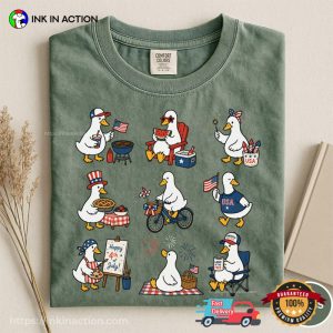 Funny 4th Of July Celebration Silly Goose Cute Comfort Colors Shirt