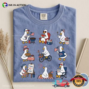Funny 4th of July Celebration Silly Goose Cute Comfort Colors Shirt 2 InkInAction.com