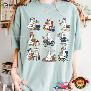 Funny 4th Of July Celebration Silly Goose Cute Comfort Colors Shirt