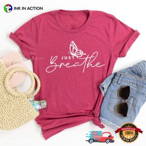 Just Breathe Meditation Relaxing Unisex T shirt InkInAction.com