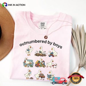 Outnumbered By Boys Cute Boy Mom Goose Comfort Colors Shirt
