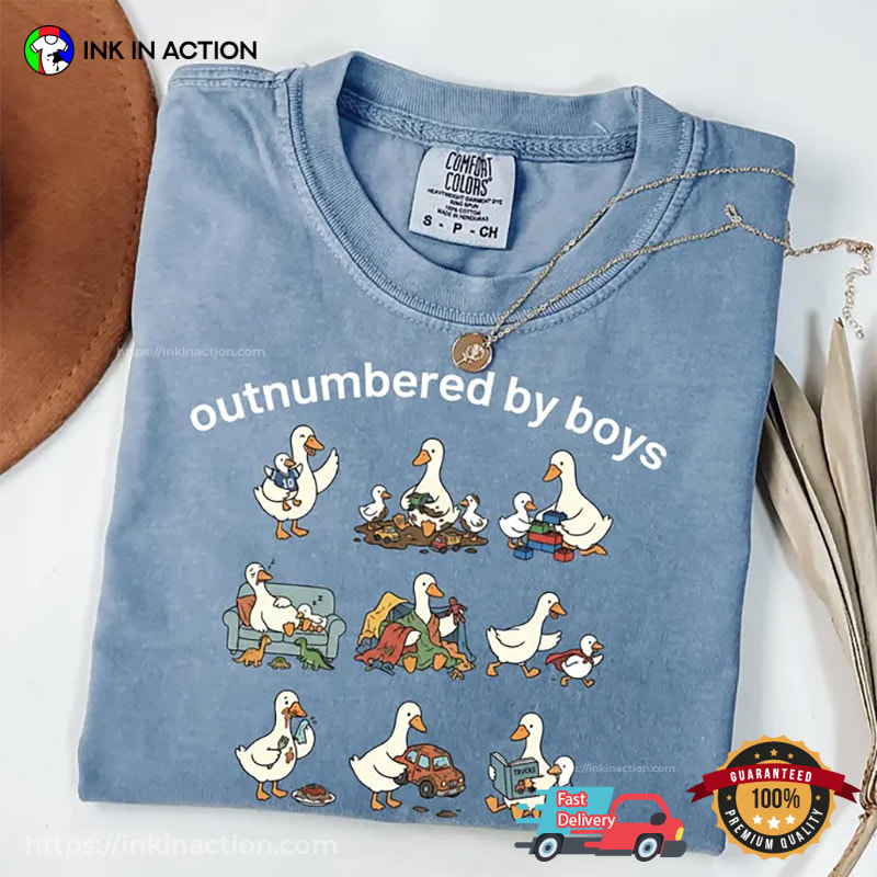 Outnumbered By Boys Cute Boy Mom Goose Comfort Colors Shirt Outnumbered By Boys Cute Boy Mom Goose Comfort Colors Shirt