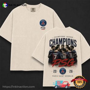 PSG Champions League Champions 2026 2-sided Comfort Colors Shirt