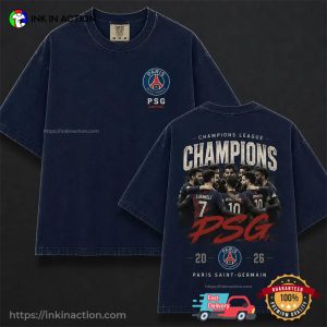 PSG Champions League Champions 2026 2 sided Shirt 3 InkInAction.com