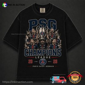 PSG Champions League Winners 2026 Trophy Celebration Comfort Colors Shirt