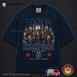 PSG Champions League Winners 2026 Trophy Celebration Comfort Colors Shirt 2 InkInAction.com