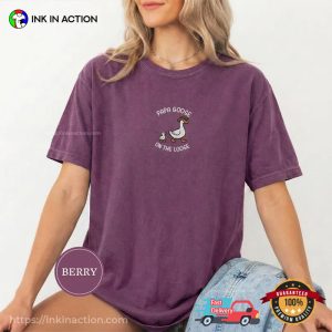 Papa Goose on the Loose Cute Dad Son Matching Gift Comfort Colors Shirt 2 InkInAction.com