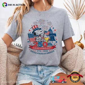 Patriotic Snoopy America 250 Anniversary Vintage Tee