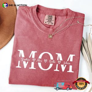 Personalized Mama Gift with Children Name Comfort Colors Shirt 2 InkInAction.com