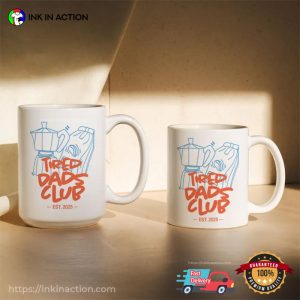 Personalized Tired Dads Club Funny First Time Dad Cup 2 InkInAction.com