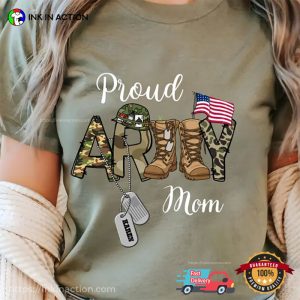 Proud Army Family, Custom Mom Dad Army Gift Comfort Colors Shirt 2 InkInAction.com