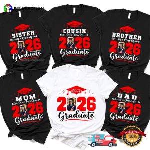 Proud Of A Class Of Graduate, Custom Graduation Family Matching Shirt