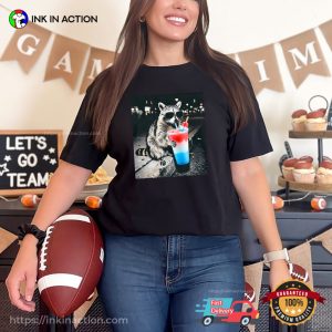 Raccoon Drinking Popsicle Funny 4th Of July Shirts