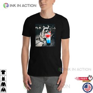 Raccoon Drinking Popsicle Funny 4th Of July Shirts
