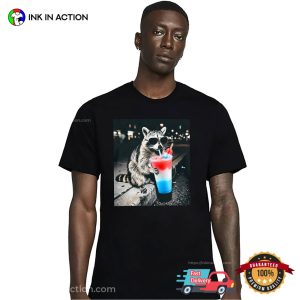 Raccoon Drinking Popsicle funny 4th of july shirts 3 InkInAction.com
