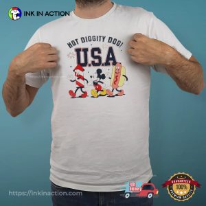 Retro Hot Diggity Dogs USA Disney 4th Of July Shirts