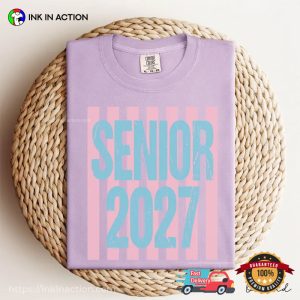 Senior 2027 Girls Stripes Style Comfort Colors Shirt