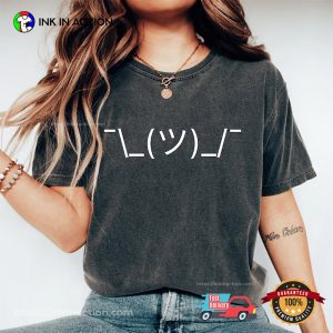 Shrug Emoji Carefree Cool Attitude Comfort Colors Shirt