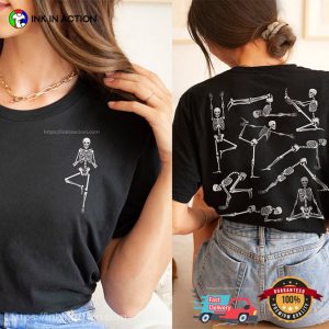 Skeleton Yoga Creepy Cute Halloween 2 Side Shirt