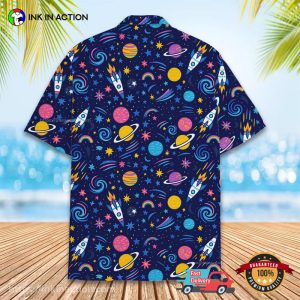 Space And Rocket Galaxy Hawaiian Shirt